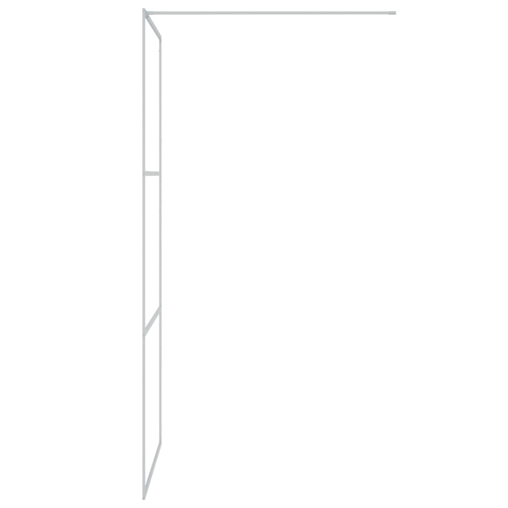 Pregrada za tuš srebrna 90 x 195 cm s prozirnim staklom ESG