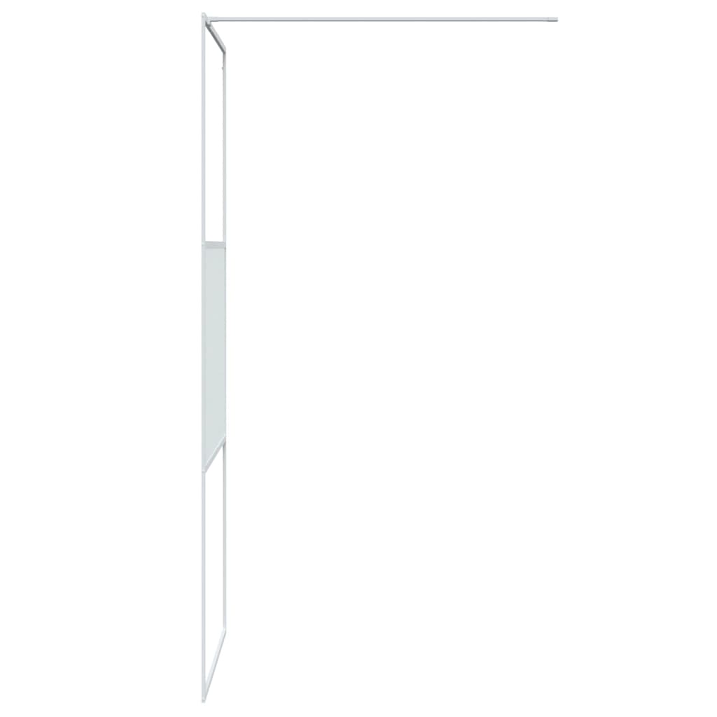 Pregrada za tuš bijela 80 x 195 cm s prozirnim staklom ESG