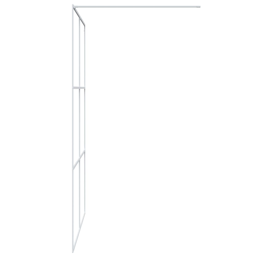 Pregrada za tuš bijela 140 x 195 cm s prozirnim staklom ESG