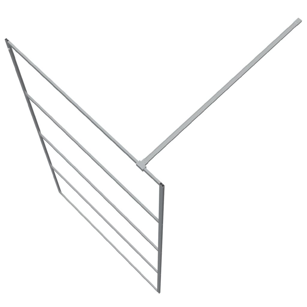 Pregrada za tuš srebrna 100 x 195 cm s prozirnim staklom ESG