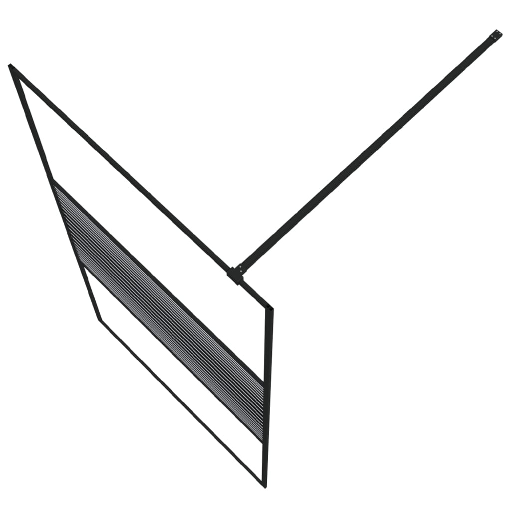 Pregrada za tuš crna 100 x 195 cm s prozirnim staklom ESG