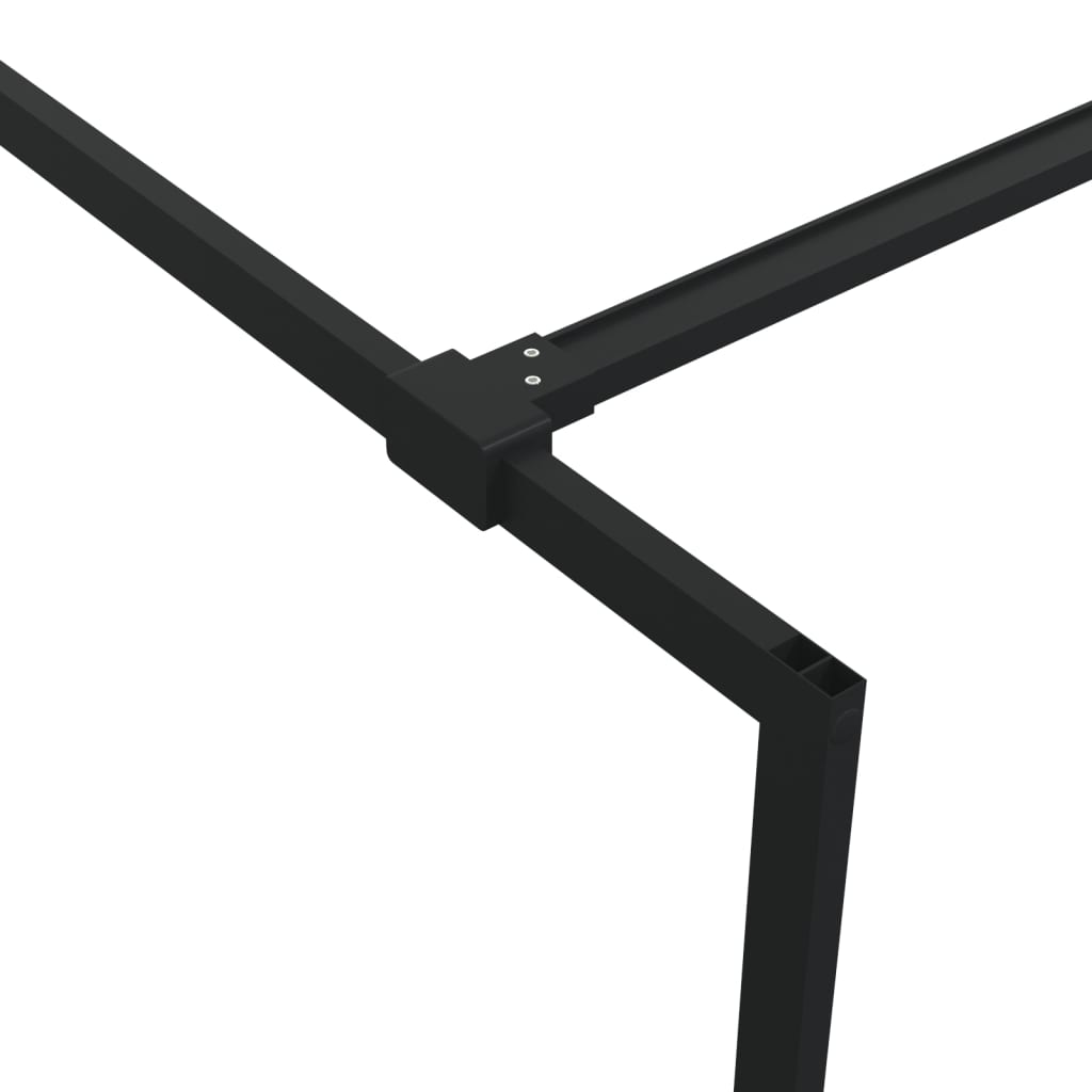 Pregrada za tuš crna 100 x 195 cm s prozirnim staklom ESG
