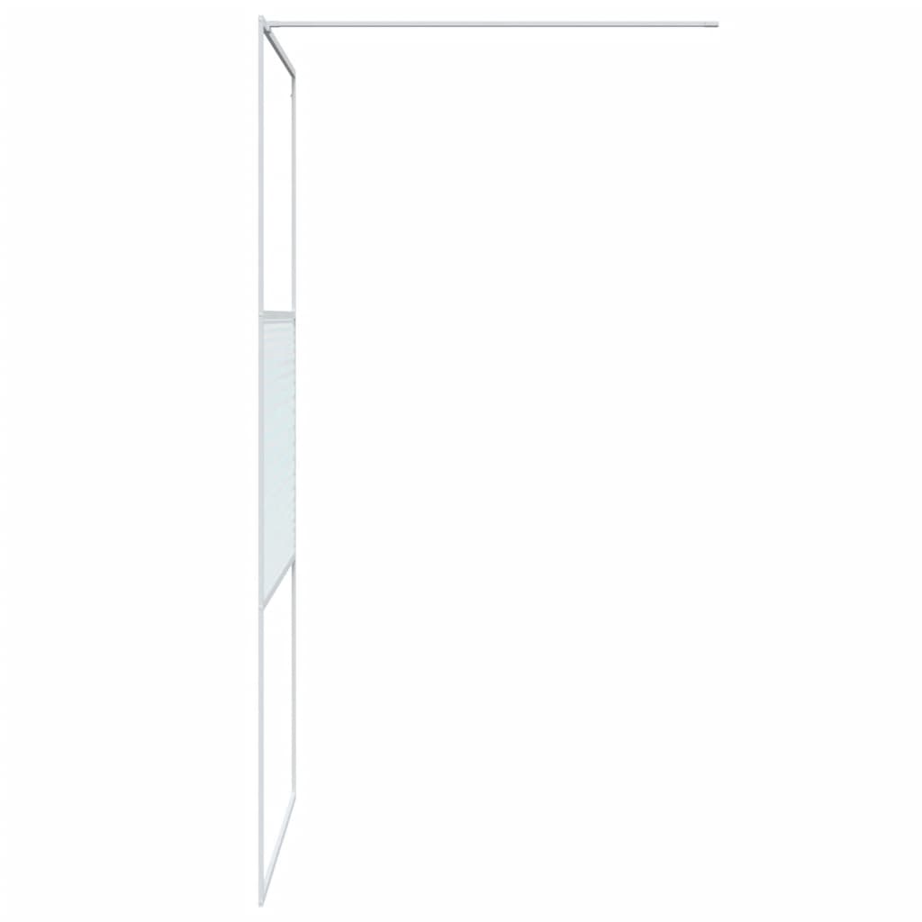 Pregrada za tuš bijela 100 x 195 cm s prozirnim staklom ESG