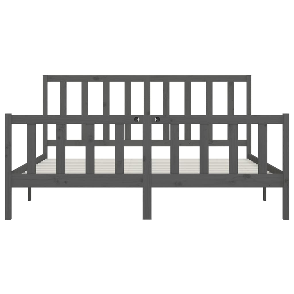 Okvir za krevet od masivne borovine sivi 200 x 200 cm