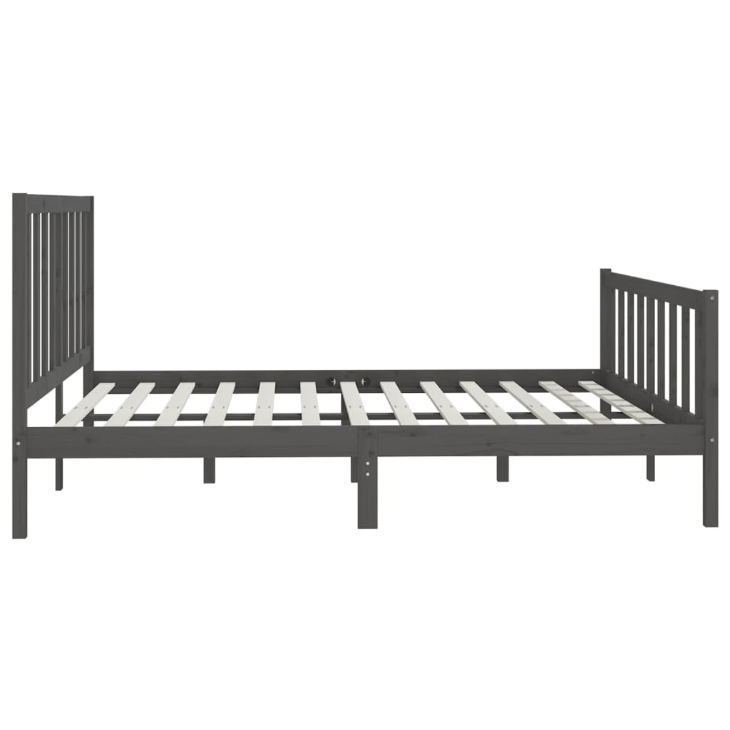 Okvir za krevet od masivne borovine sivi 200 x 200 cm