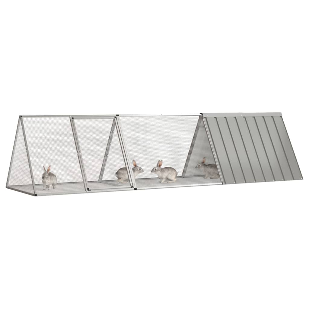 Kavez za zečeve sivi 302,5 x 80,5 x 71 cm pocinčani čelik