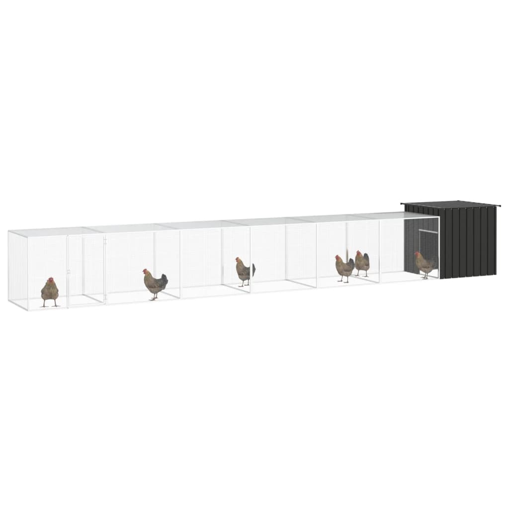 Kavez za kokoši antracit 700 x 91 x 100 cm od pocinčanog čelika