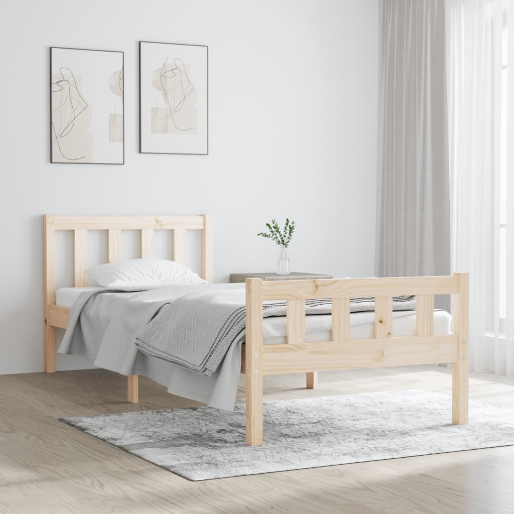 Okvir za krevet od masivnog drva 90 x 190 cm jednokrevetni