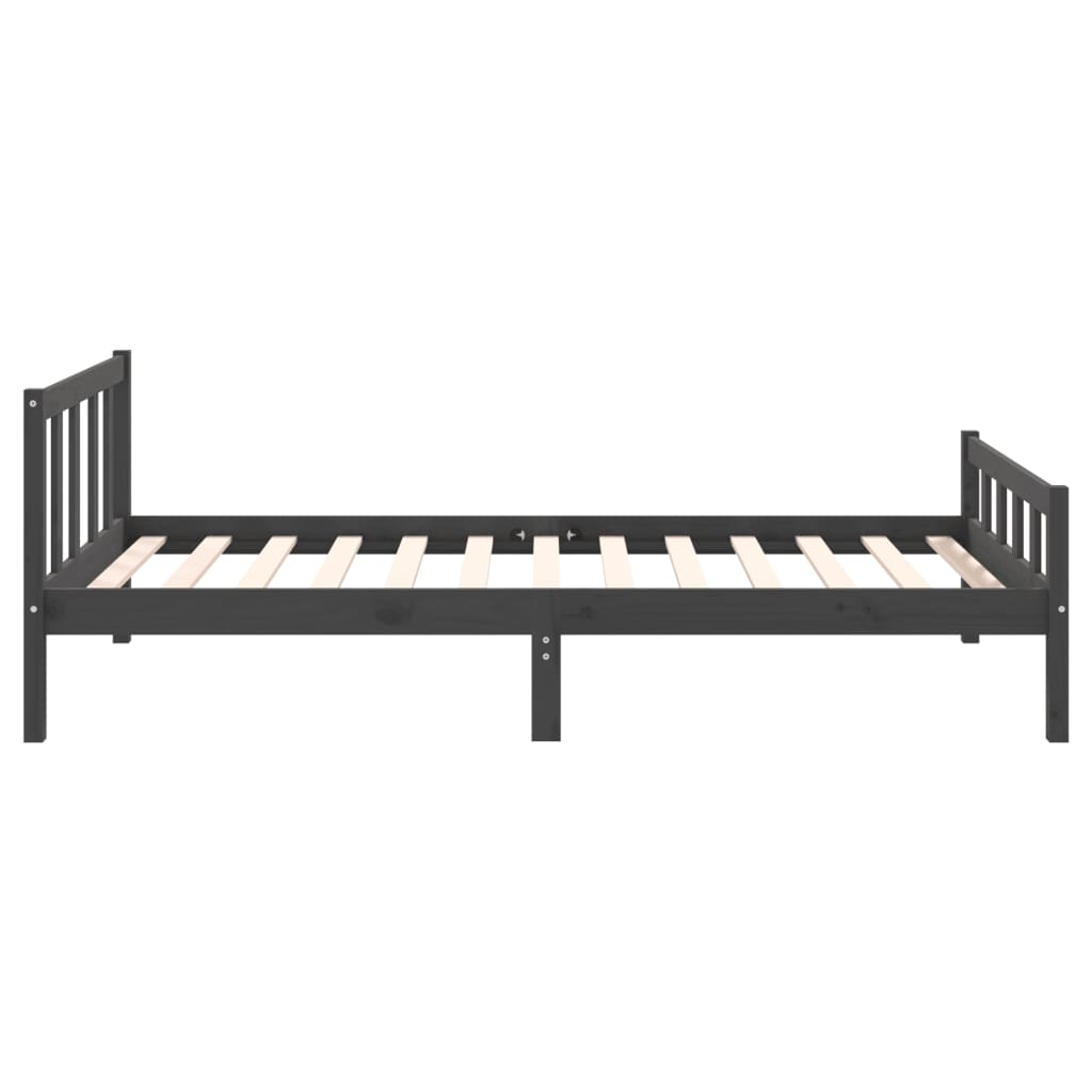 Okvir za krevet od masivnog drva sivi 100 x 200 cm