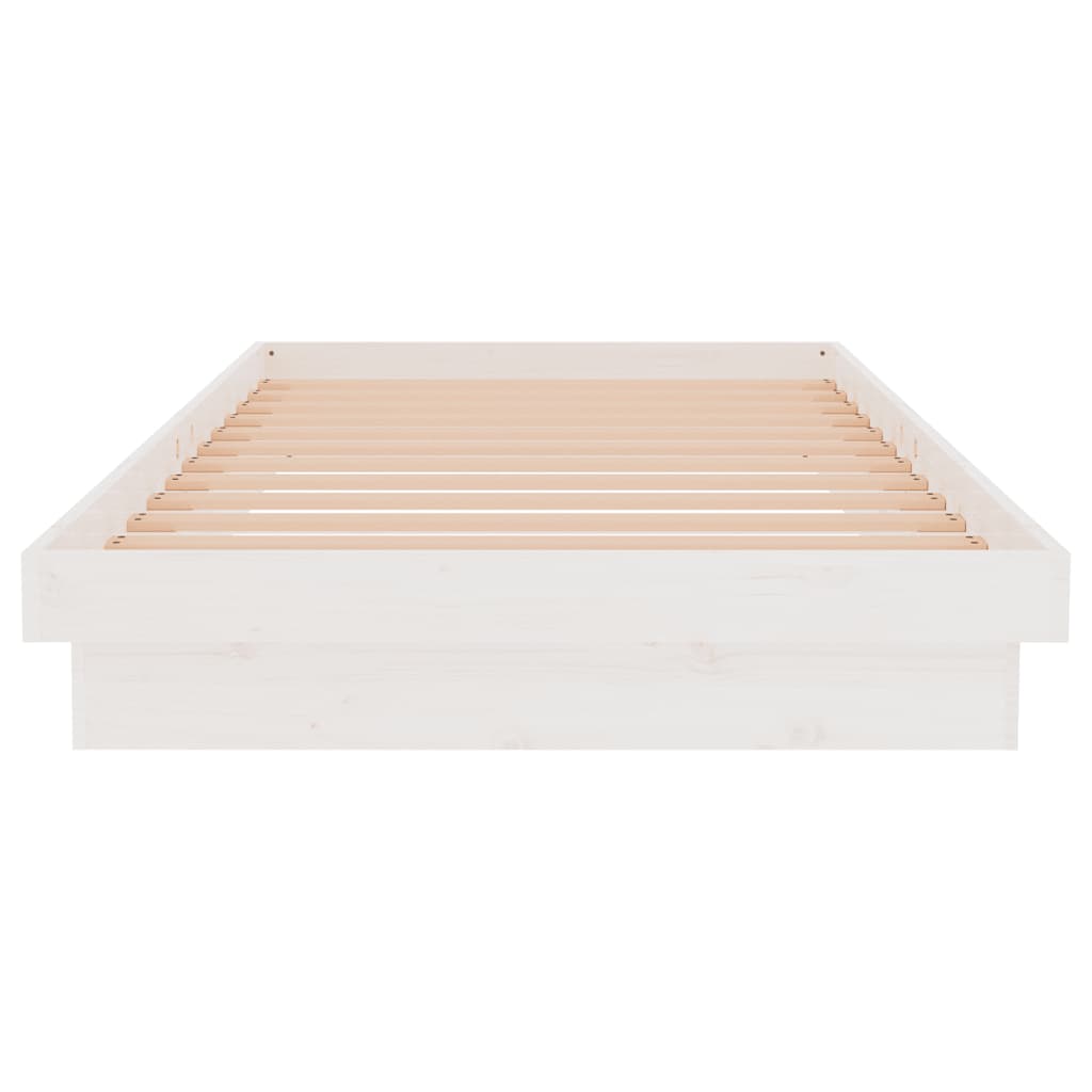 Okvir za krevet od masivnog drva bijeli 100 x 200 cm