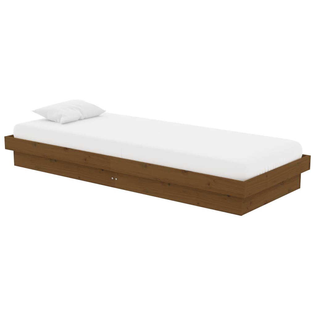 Okvir za krevet od masivnog drva boja meda 75x190 cm mali