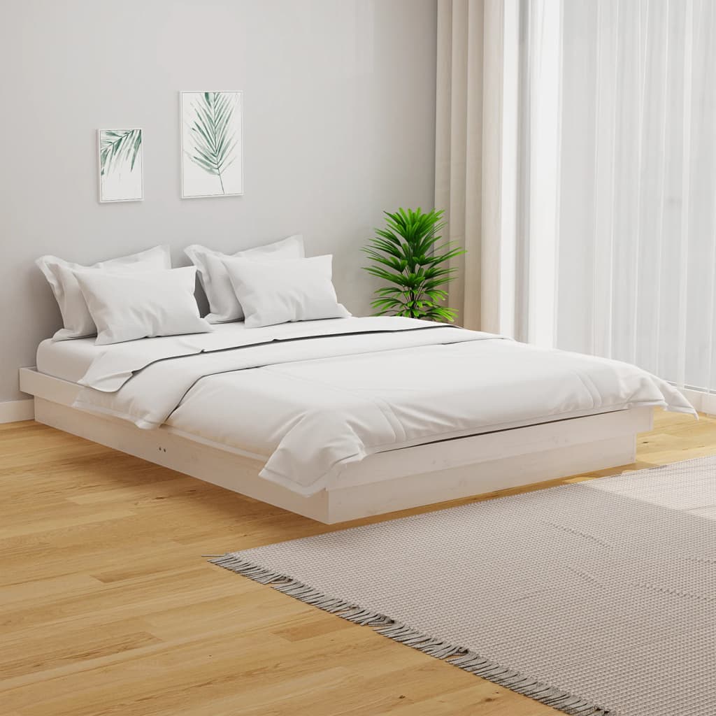 Okvir za krevet masivno drvo bijeli 120x190 cm mali bračni