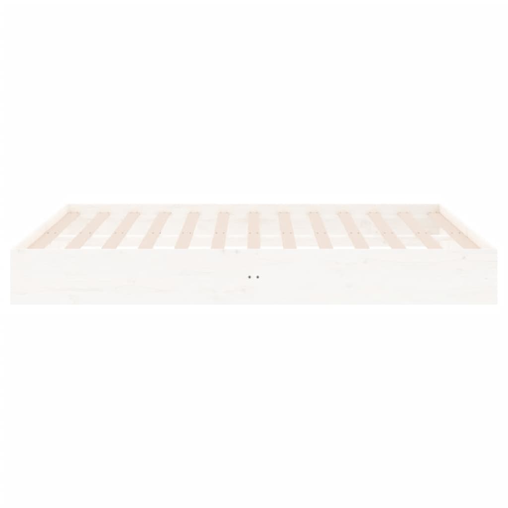 Okvir za krevet od masivnog drva bijeli 200 x 200 cm