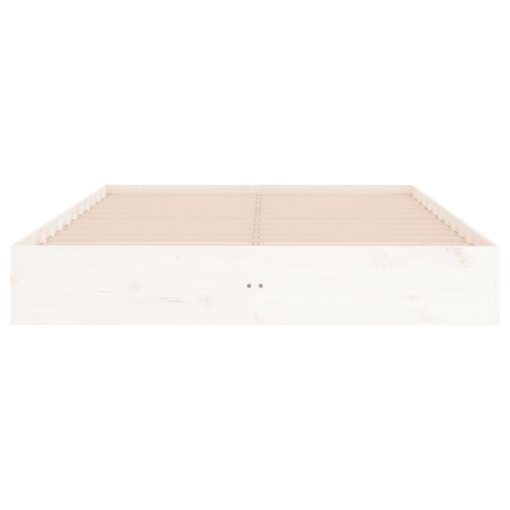 Okvir za krevet od masivnog drva bijeli 180 x 200 cm veliki