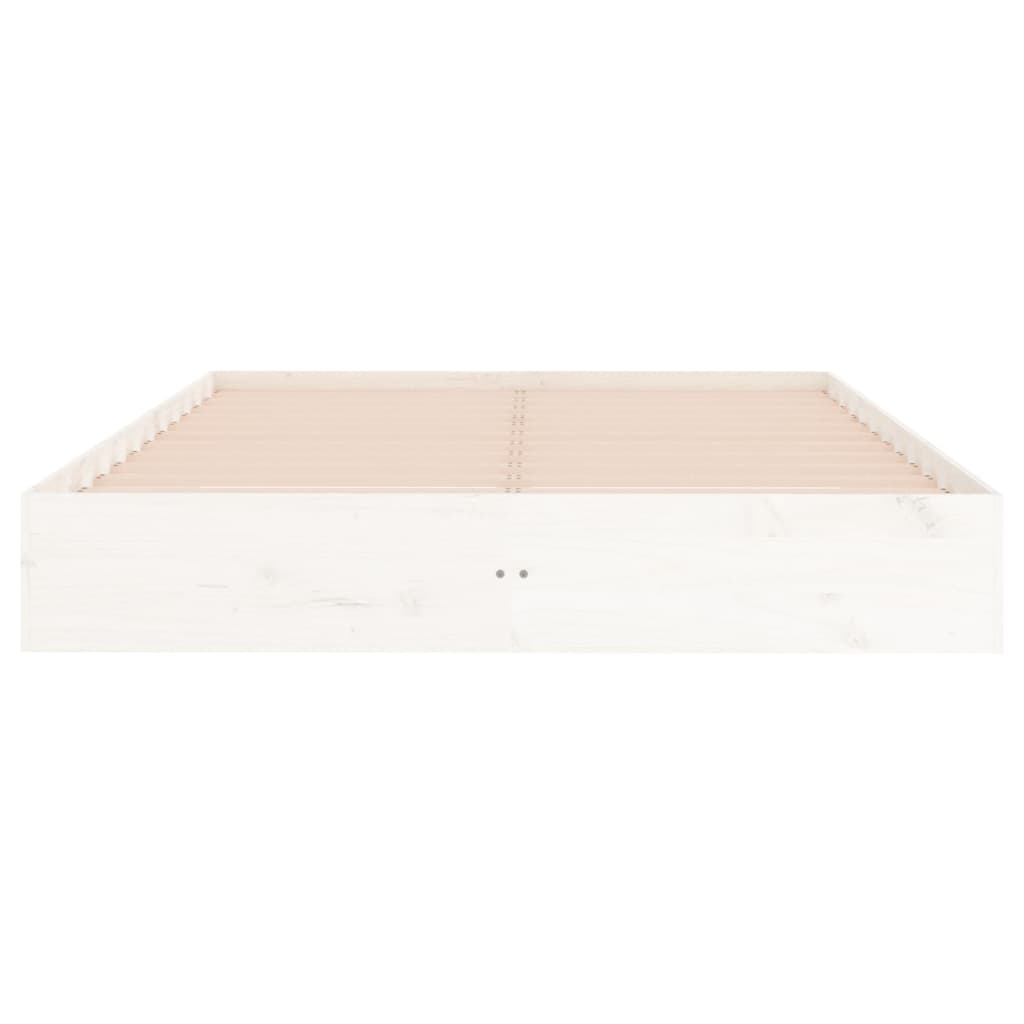 Okvir za krevet od masivnog drva bijeli 140 x 200 cm