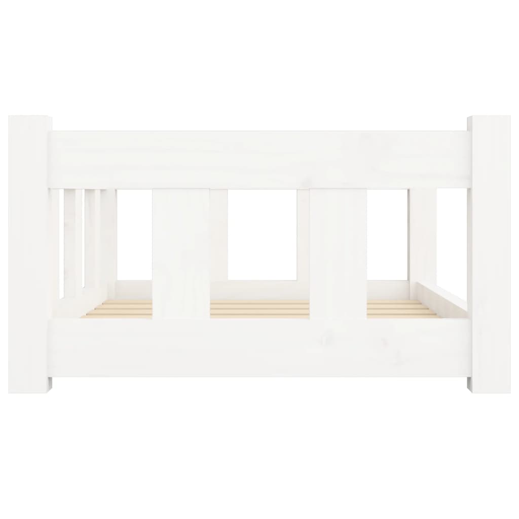 Krevet za pse bijeli 65,5 x 50,5 x 28 cm od masivne borovine