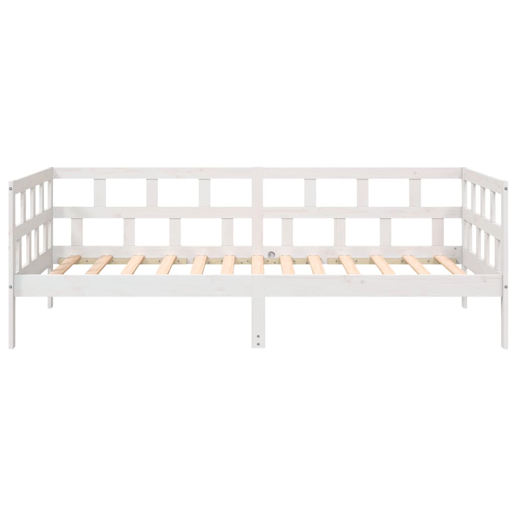 Dnevni ležaj bijeli od masivne borovine 90 x 200 cm