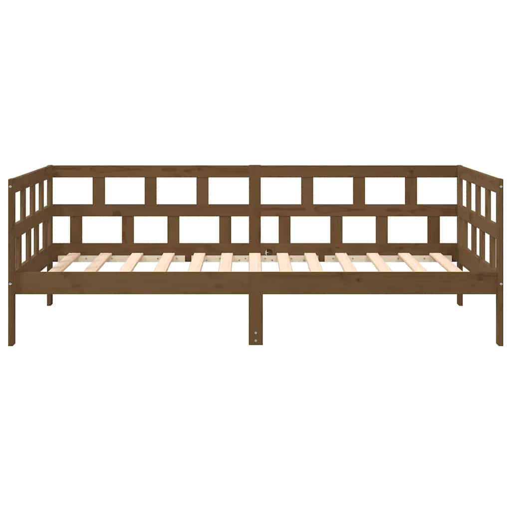 Dnevni ležaj od masivne borovine smeđa boja meda 80 x 200 cm