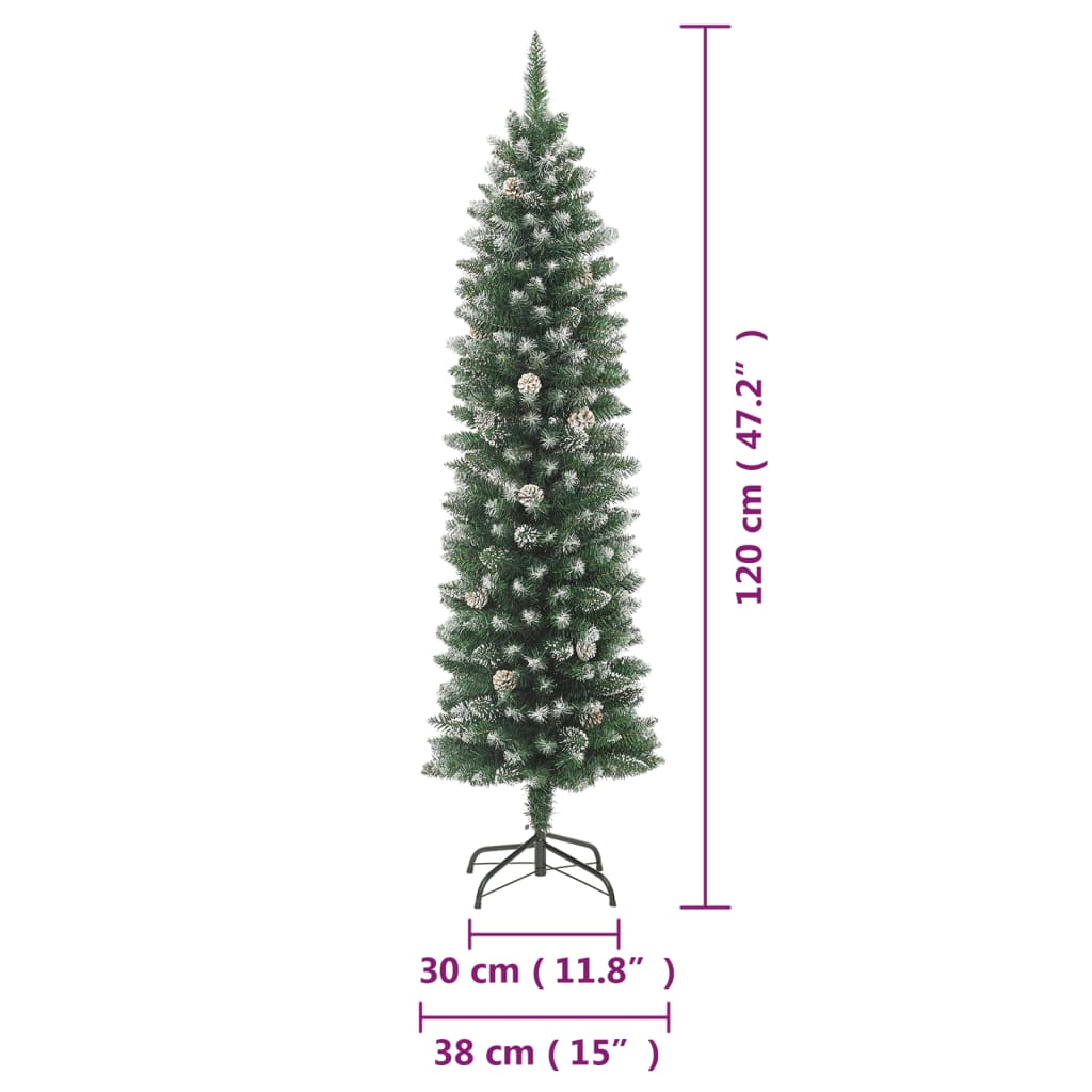 Umjetno usko božićno drvce sa stalkom 120 cm PVC
