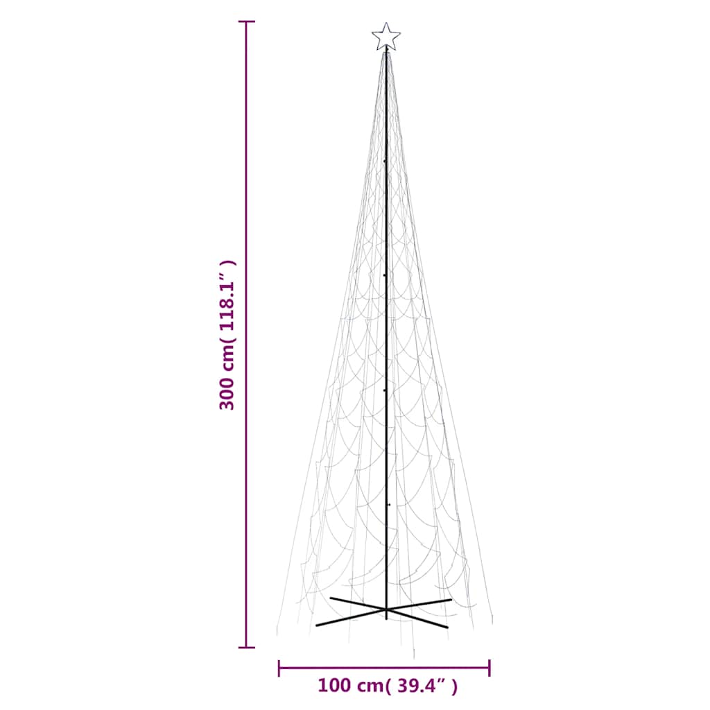 Stožasto božićno drvce plavo 3000 LED žarulja 230 x 800 cm