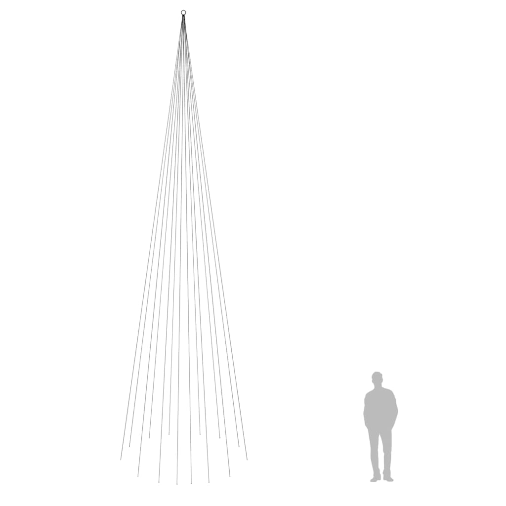 Božićno drvce na stijegu 1134 LED žarulje hladne bijele 800 cm