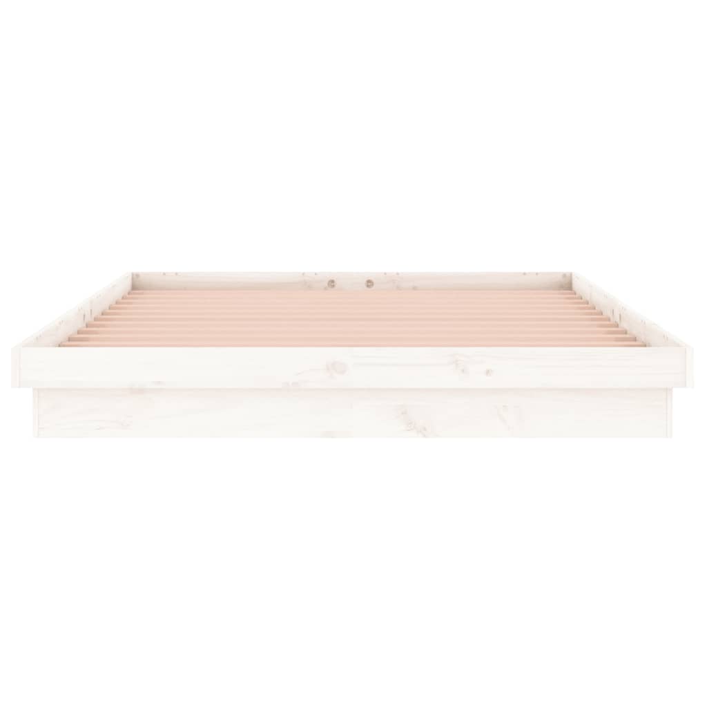 LED okvir kreveta bijeli 180x200 cm veliki bračni masivno drvo