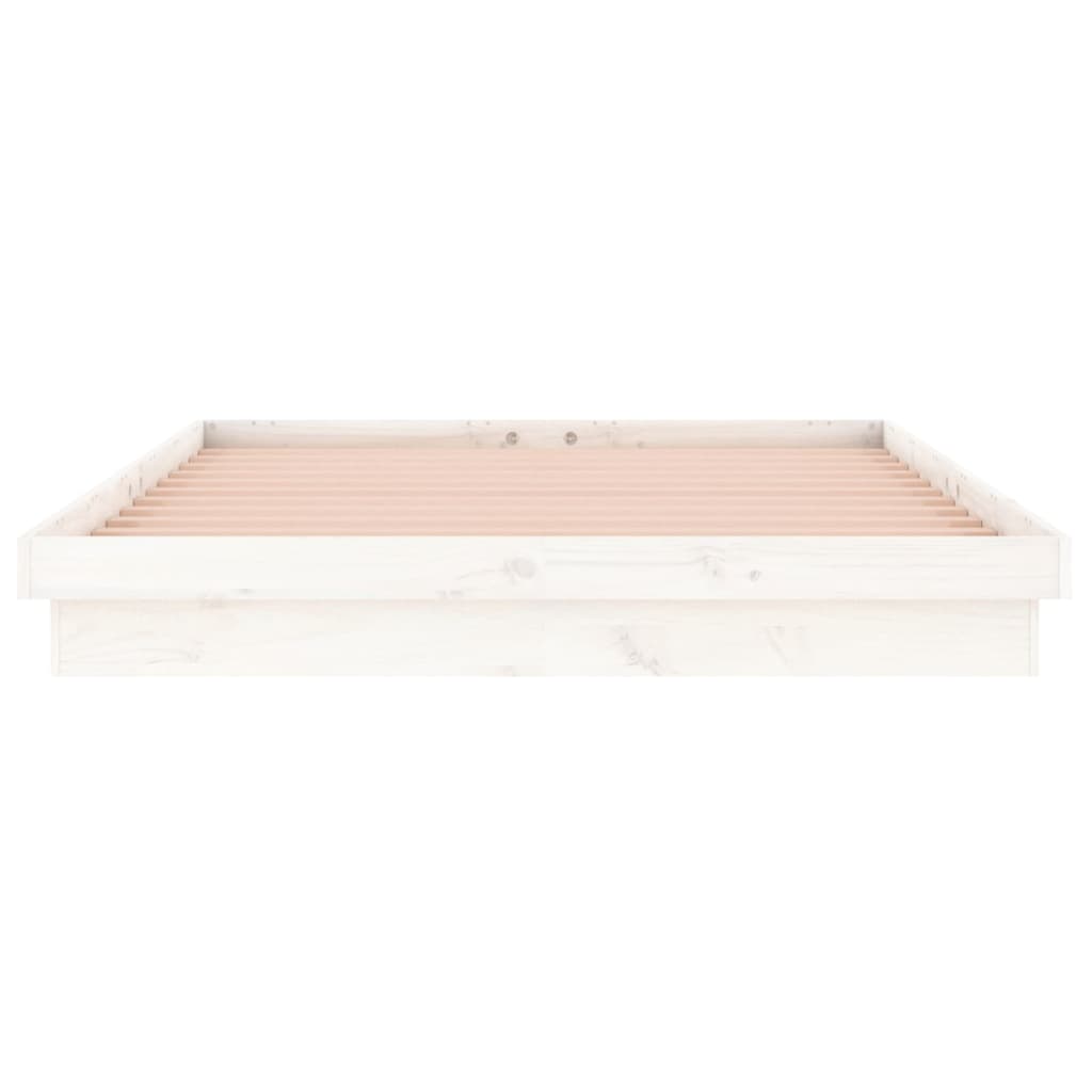 LED okvir kreveta bijeli 120x190 cm mali bračni masivno drvo