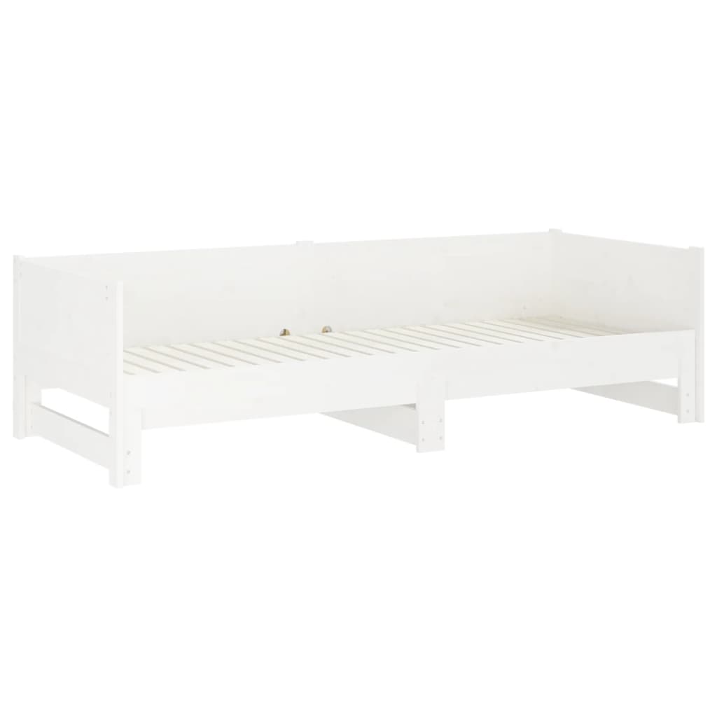 Dnevni ležaj na izvlačenje bijeli 2x(90x190)cm masivna borovina