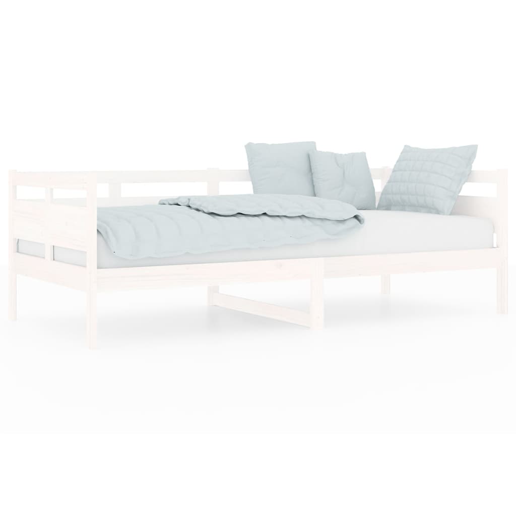 Dnevni ležaj bijeli od masivne borovine 90 x 200 cm