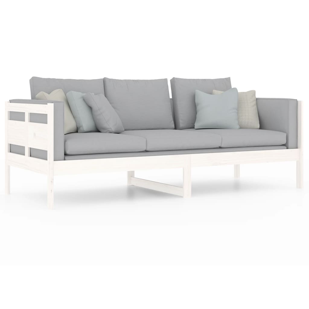 Dnevni ležaj bijeli 80 x 200 cm od masivne borovine