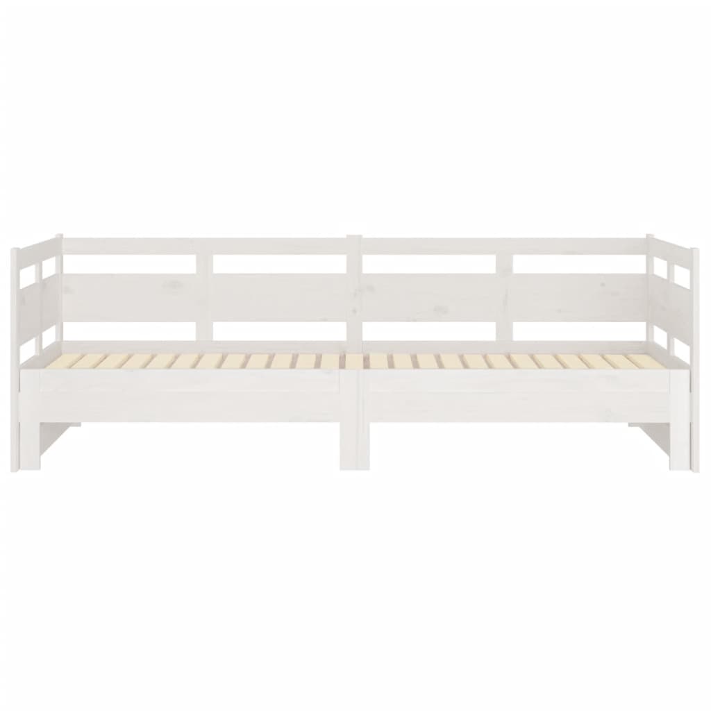 Dnevni ležaj na izvlačenje bijeli 2x(90x200)cm masivna borovina