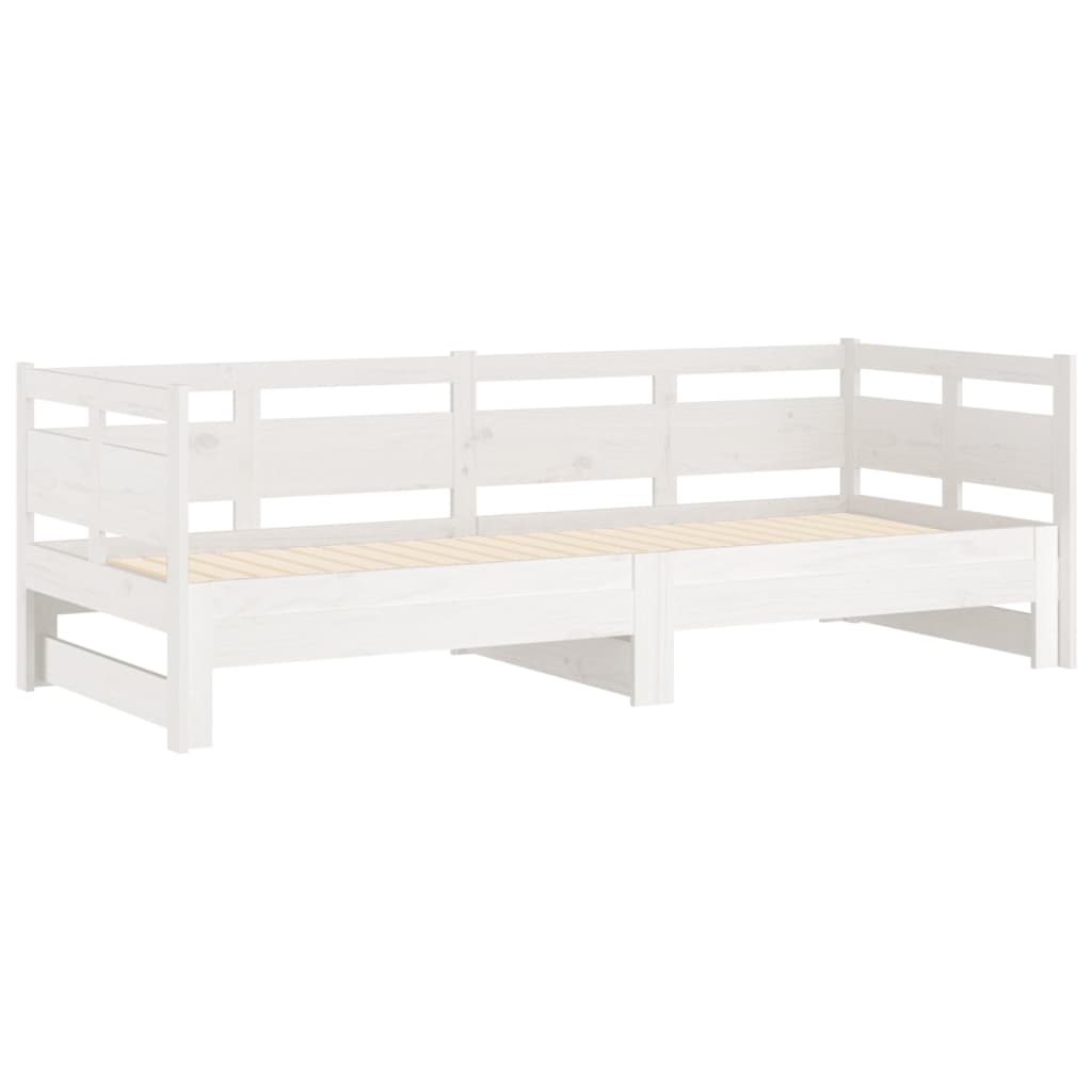 Dnevni ležaj na izvlačenje 2 x (80 x 200) cm bijeli od borovine