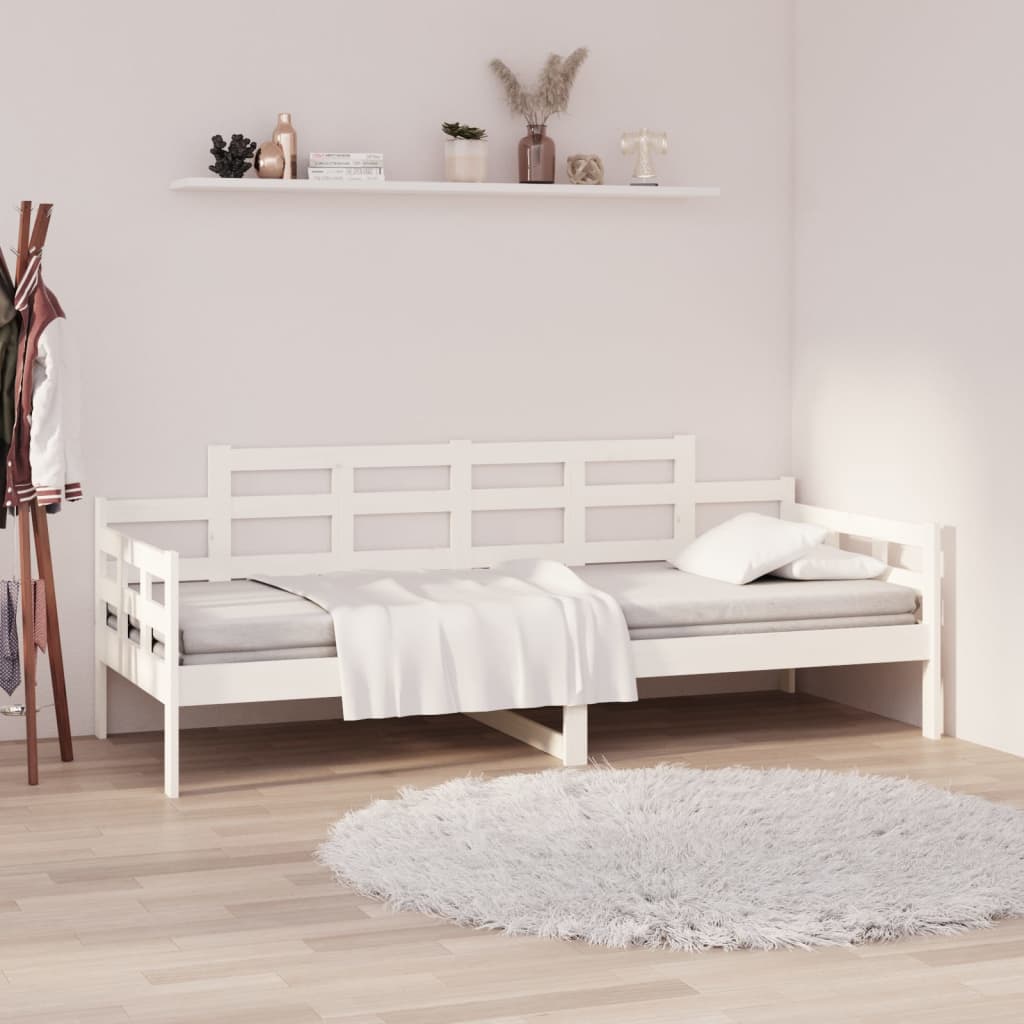 Dnevni ležaj bijeli 80 x 200 cm od masivne borovine