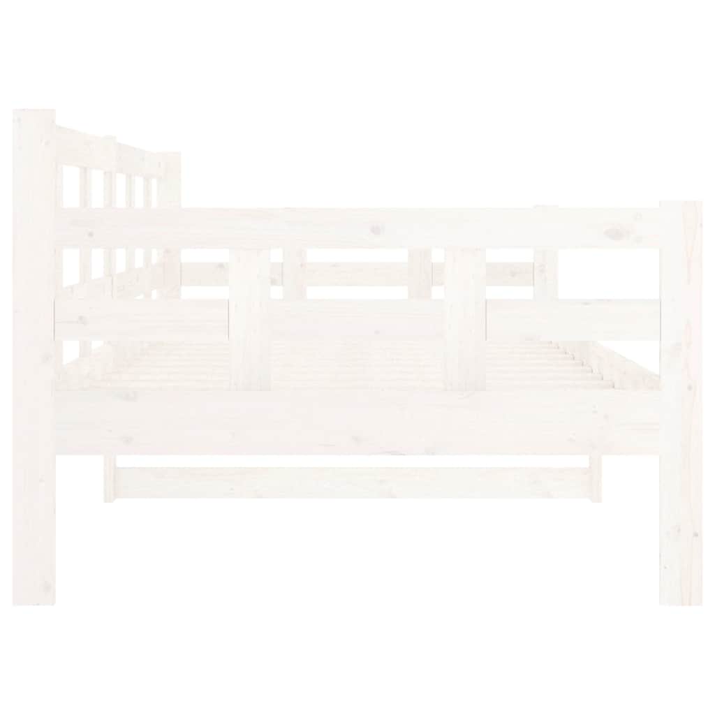 Dnevni ležaj bijeli od masivne borovine 90 x 190 cm
