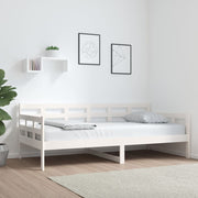 Dnevni ležaj bijeli od masivne borovine 90 x 190 cm