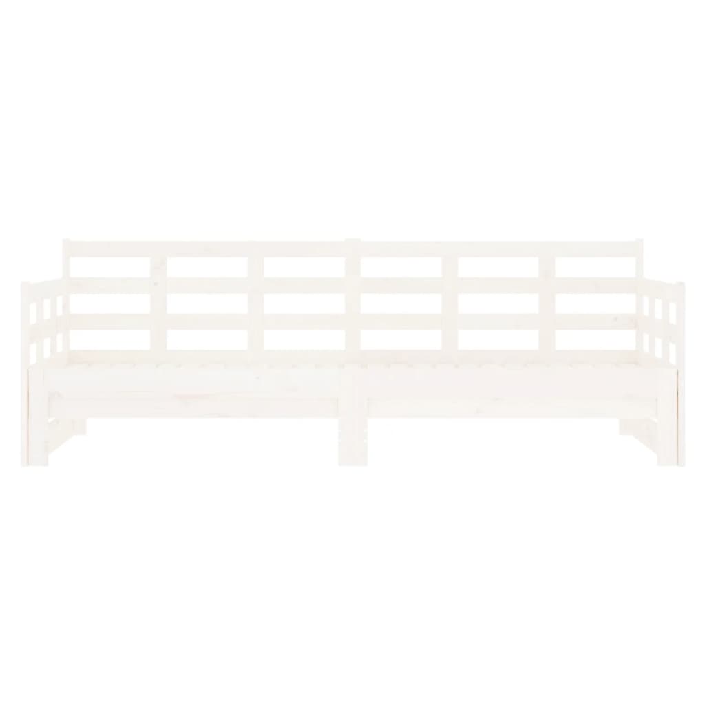 Dnevni ležaj na izvlačenje 2 x (80 x 200) cm bijeli od borovine