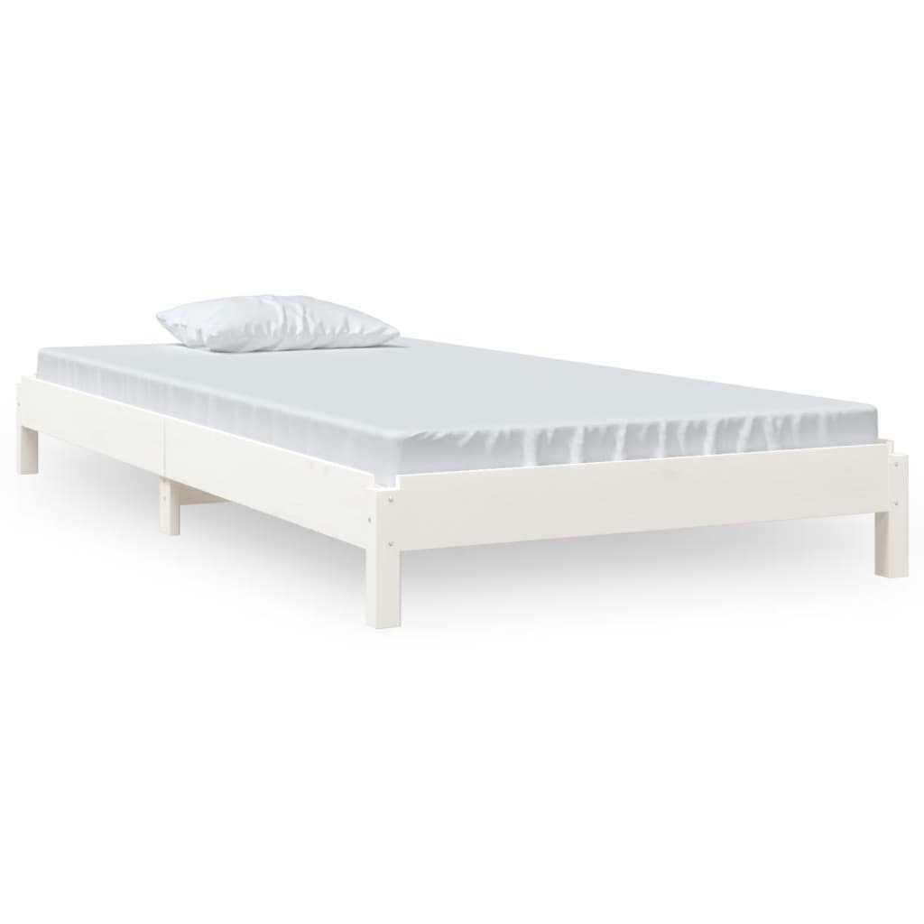 Složivi krevet bijeli 90x190 cm od masivne borovine