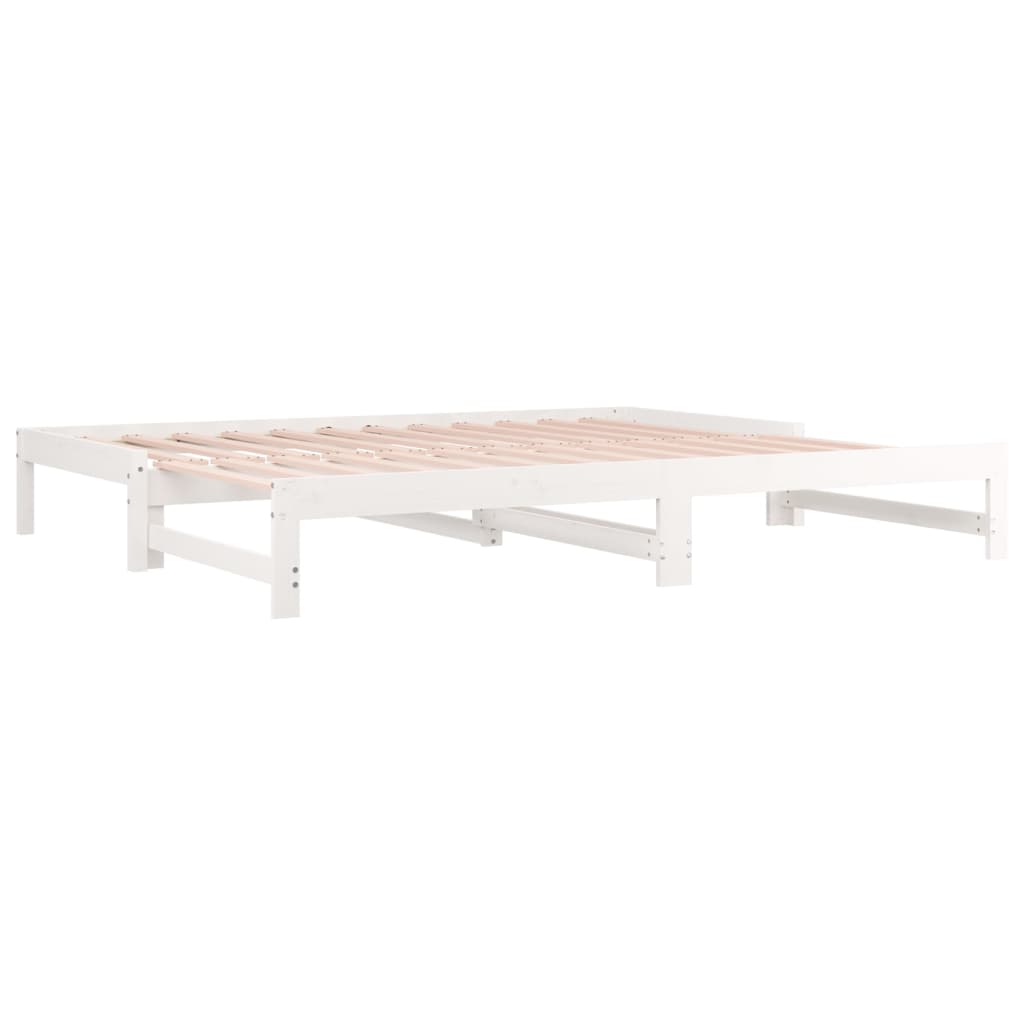 Dnevni ležaj na izvlačenje bijeli 2x(80x200)cm masivna borovina