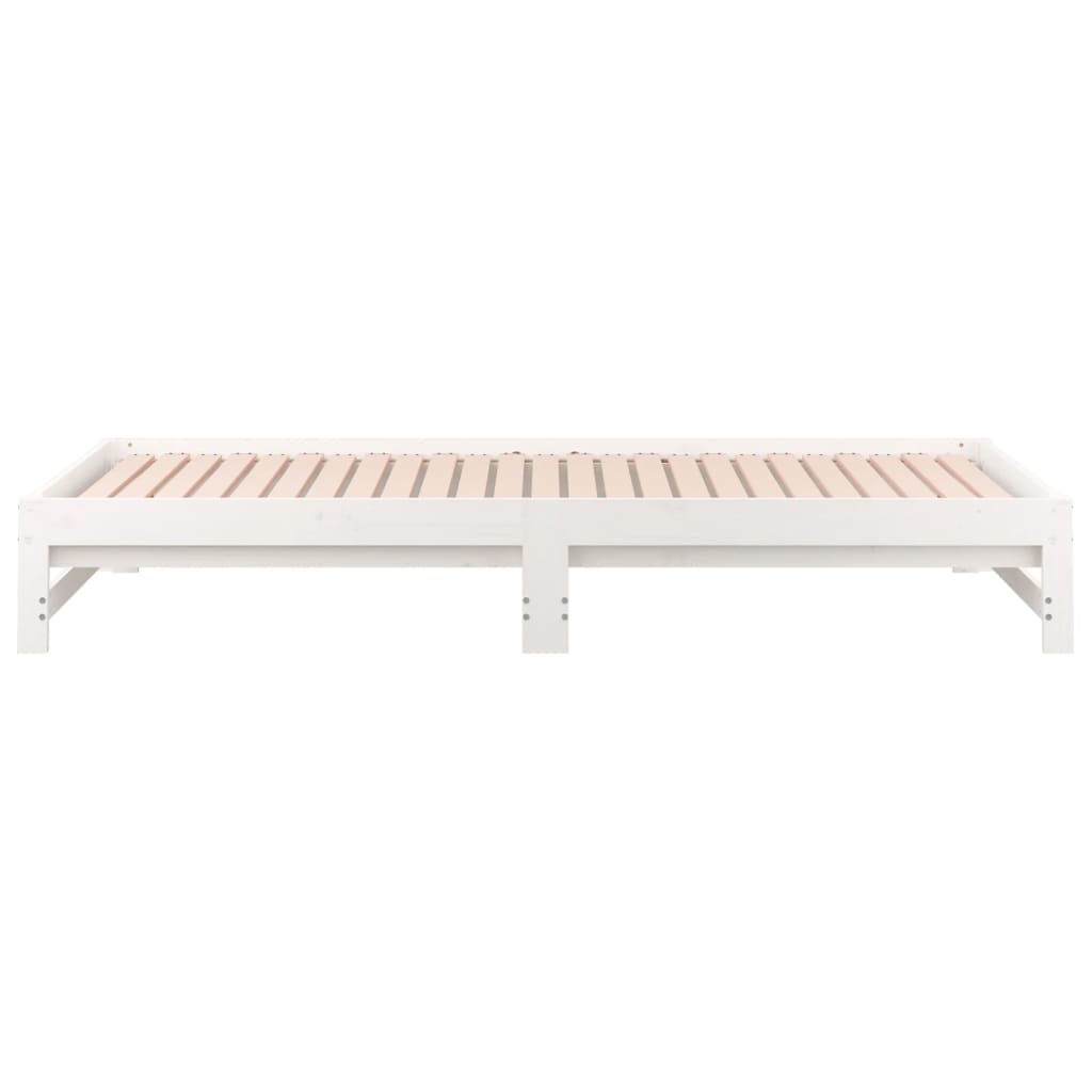 Dnevni ležaj na izvlačenje bijeli 2x(90x190)cm masivna borovina