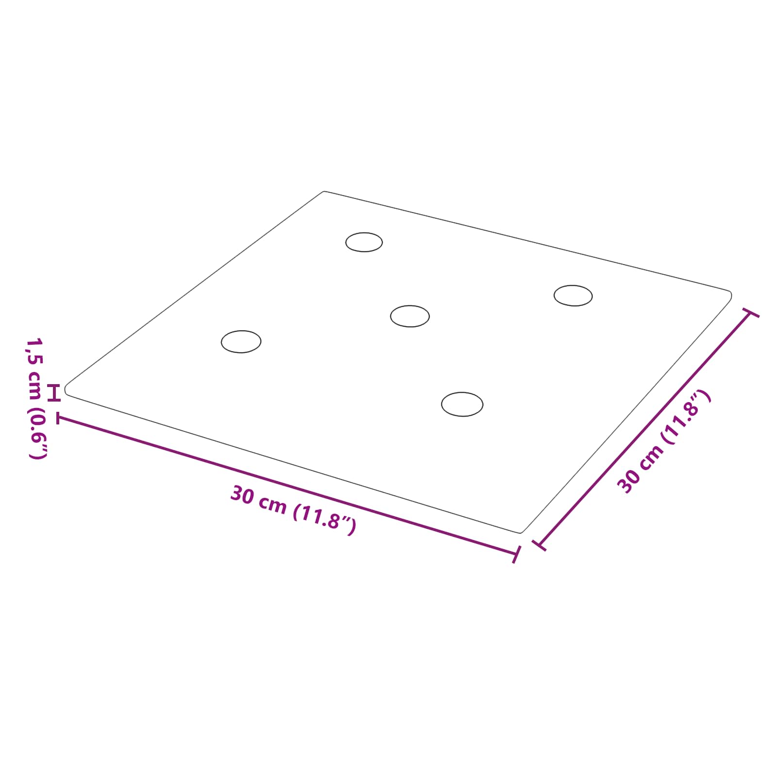 Zidna uzglavlja 12 pcs Crvena 30 x 30 cm Lažna koža