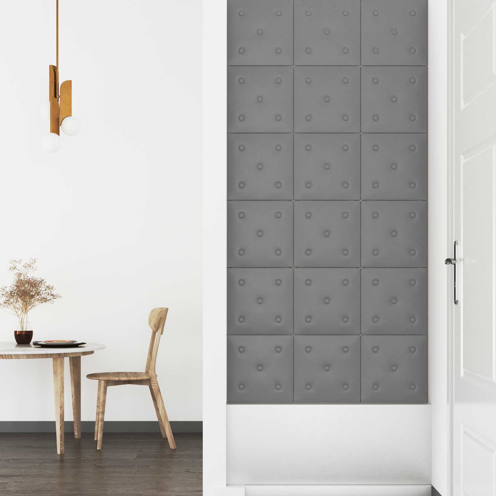 Zidna uzglavlja 12 pcs Sivi 30 x 30 cm Lažna koža