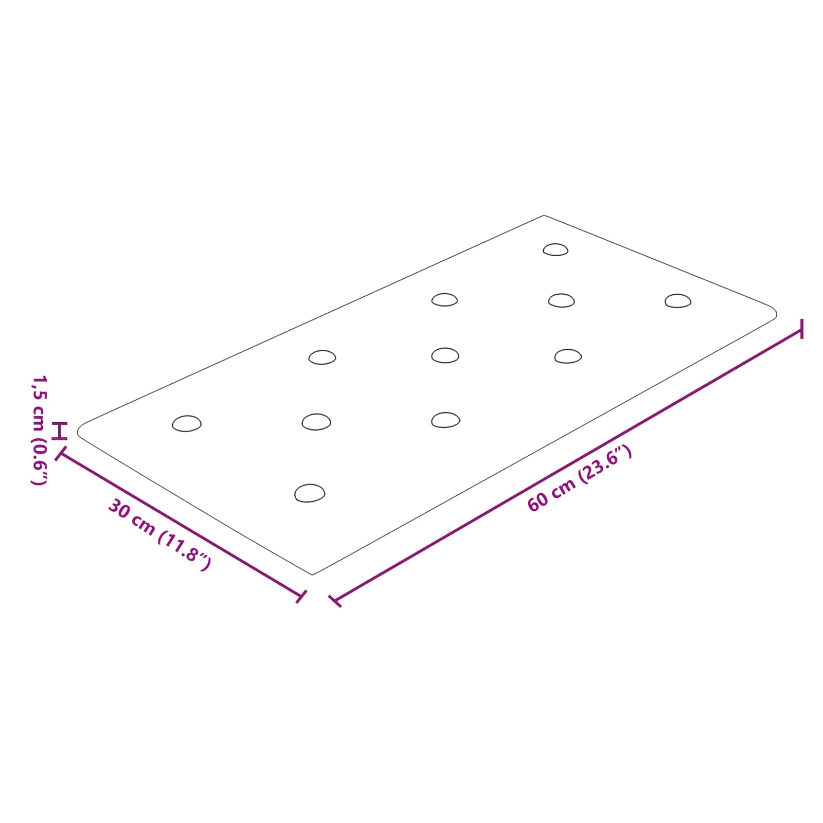 Zidna uzglavlja 12 pcs Crvena 60 x 30 cm Lažna koža