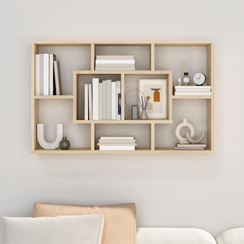 Zidna polica boja hrasta sonome 85x16x52,5 cm konstruirano drvo