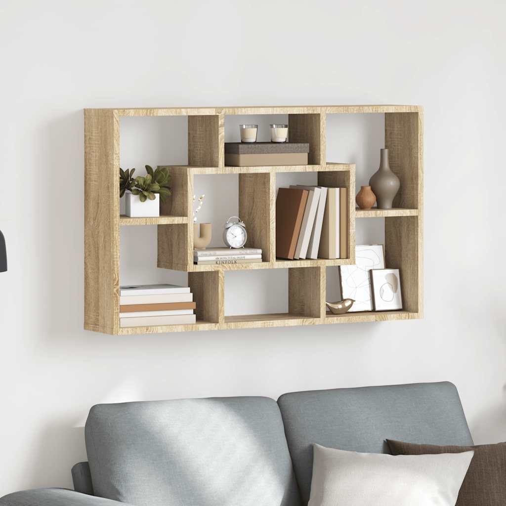 Zidna polica boja hrasta sonome 85x16x52,5 cm konstruirano drvo