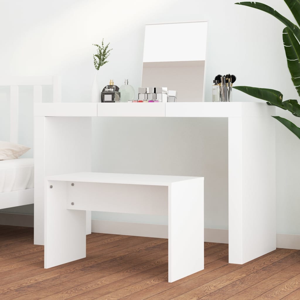 Toaletni stolac bijeli 70 x 35 x 45 cm od konstruiranog drva