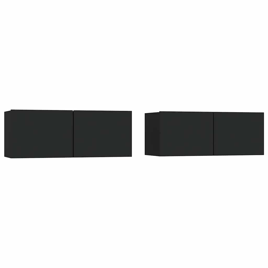 TV ormarići 2 kom crni 80 x 30 x 30 cm od konstruiranog drva