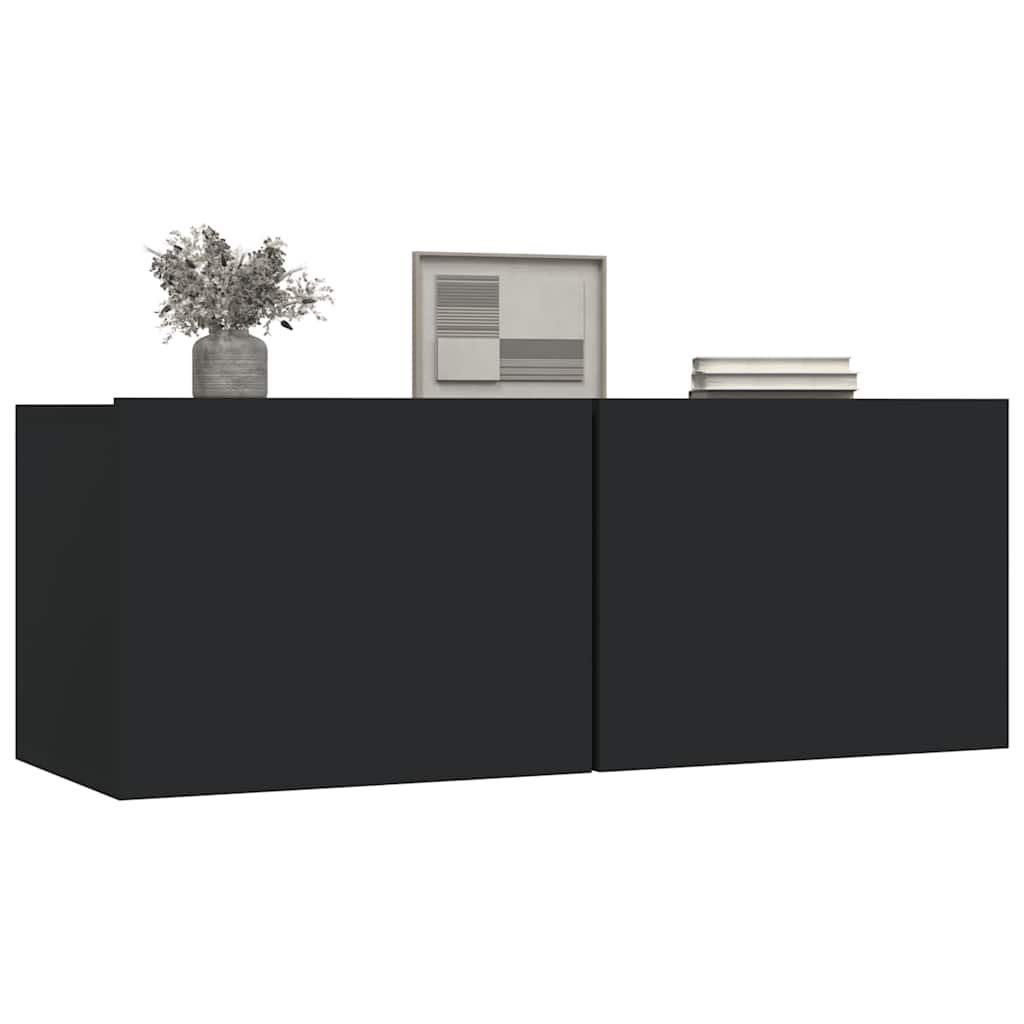 TV ormarići 2 kom crni 80 x 30 x 30 cm od konstruiranog drva