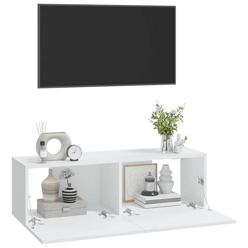 Zidni TV ormarići 2 kom bijeli 100x30x30 cm konstruirano drvo