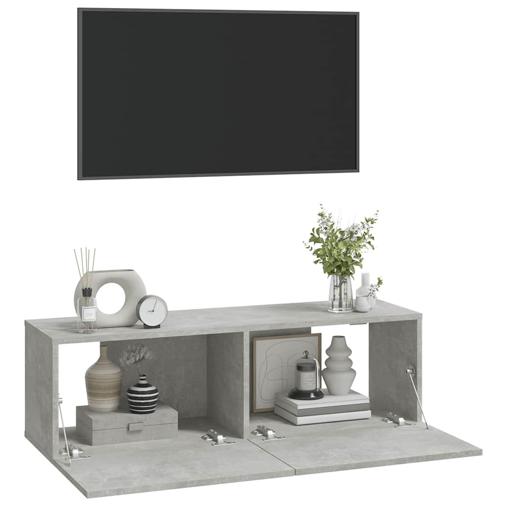 Zidni TV ormarići 2 kom sivi 100 x 30 x 30 cm konstruirano drvo