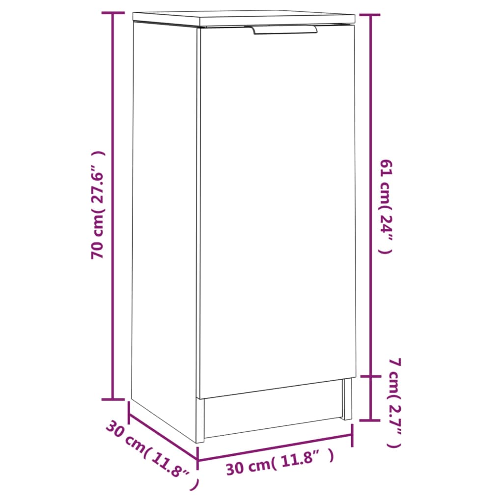 Komoda siva boja betona 30 x 30 x 70 cm od konstruiranog drva